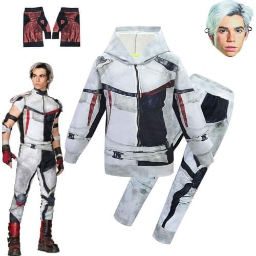 Childrens clothing Cosplay Descendants 3 large childrens hooded sweater trousers gloves mask set mens Halloween costumes