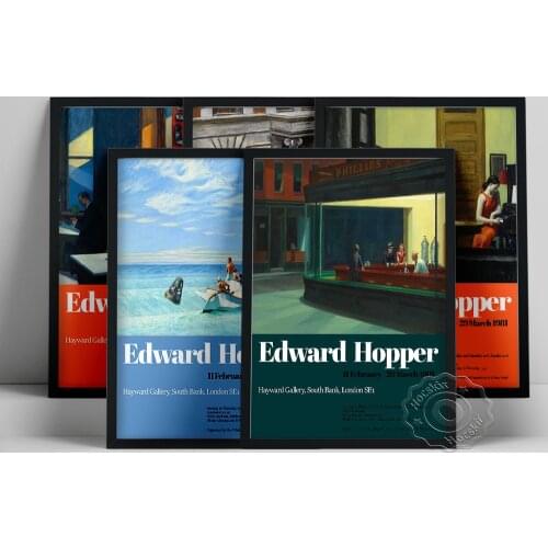 Edward Hopper Exhibition Poster, Ground Swell Wall Art, Hopper Chop Suey Oil Painting, Contemporary Life Scenery Wall Stickers