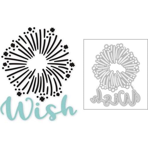 2020 Hot New English Word Wish Plant Star Dandelion Flower Metal Cutting Dies Foil and Scrapbooking For Card Making no stamps
