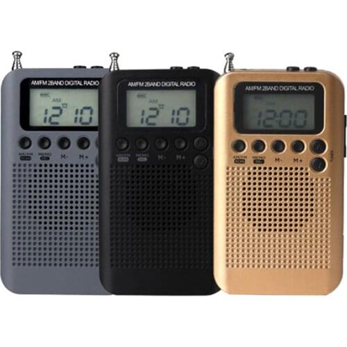 HRD-104 Mini Portable Digital LCD Display Dual Band AM FM Stereo Radio Receiver