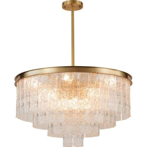 Ice silk glass light luxury pendant lights postmodern living room dining room lamp creative model room designer hanging lamps