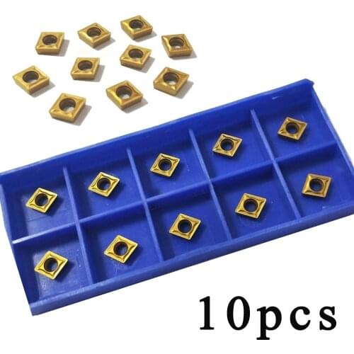 10 Pcs Carbide Inserts CCMT060204-HM YBC251 Lathe CNC Gold Metalworking For Lathe Turning Machine Accessories