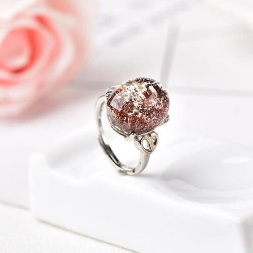 1PC Natural Garden Crystal Ring Quartz Minerals Jewelry Phantom Quartz For Men and Women Gemstone DIY Jewelry Souvenir gift