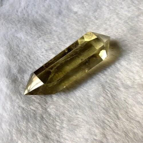 Lemon Quartz Crytal Wand,Citrin e Wand, Double Terminated, Point, Scepter, Natural Stone,Crystal, Polished 3"+ 1pc