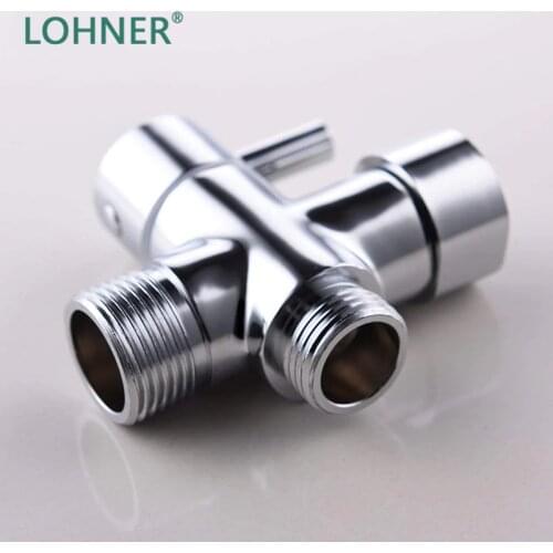 Lohner New Bathroom Toilet Bidet Filling Valves Brass T Adapter Diverter Chrome Plated Shattaf Sprayer Control Water Stop Valve