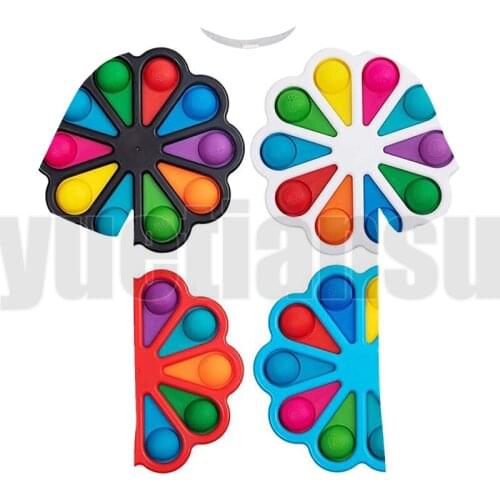 Trendy 3D POP It T Shirt Summer T-shirt Family Games Rainbow Pop Fidget Tee Tops Kids Oversized Tshirt Kids Streetwear Teenagers
