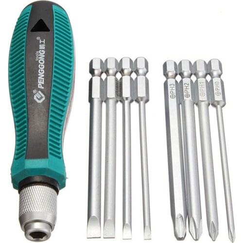 HOEN 9pcs/set Precision Repair Tools Strong Magnetic Multi-Bit Screwdriver Set NO.8108 9 IN 1 Screwdrivers Kit Bag