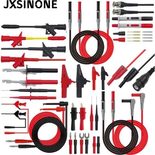 JXSINONE P1600 series Multimeter Test Lead Kit 4mm Banana Plug-Test Cable Test Probe IC Hook Clips Automotive Repair Tool Set