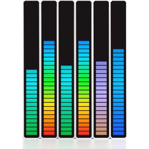 2021 New Car Sound Control Light RGB Voice-Activated Music Rhythm Ambient Light with 32 LED 18 Colors Car Home Decoration Lamp