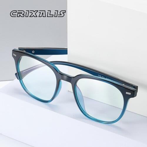 CRIXALIS Oversize Blue Light Blocking Glasses Men Women Fashion Optics Frame Anti Eye Strain Computer Eyewear Unisex UV400