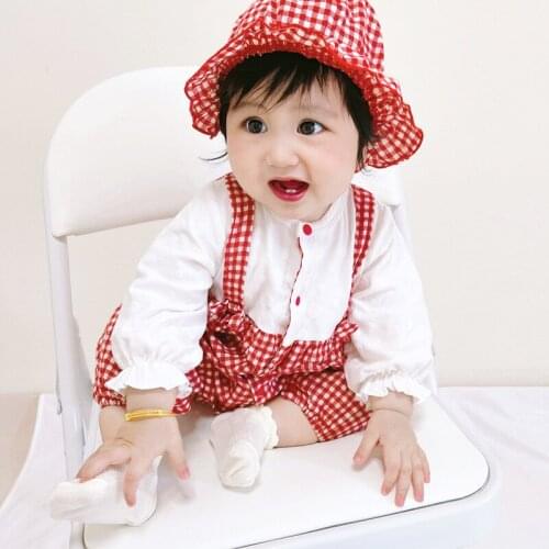 Autumn 2021 Baby Romper Girl Plaid Newborn Clothes