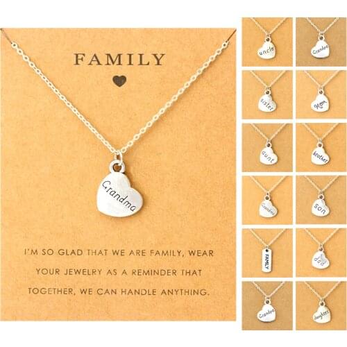 Mothers Day Fathers Day Gift Mom Dad Sister Brother Daughter Son Aunt Uncle Grandma Grandpa Family Chokers Necklaces for Women