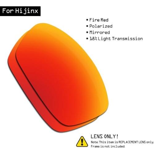 SmartVLT Polarized Sunglasses Replacement Lenses for Oakley Hijinx - Fire Red
