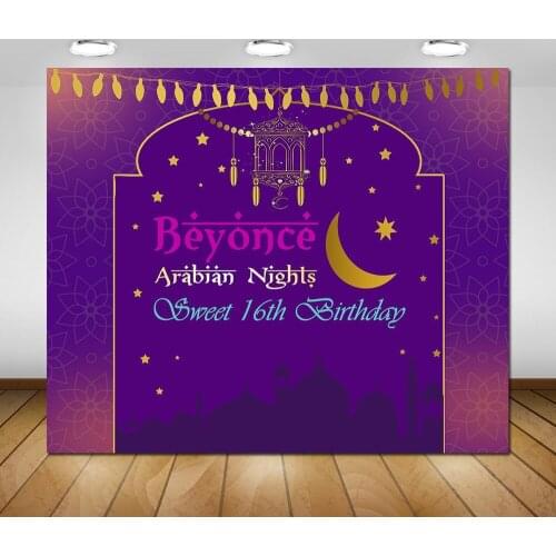 Custom arabian palace nights half moon star backdrop High quality Computer print party background