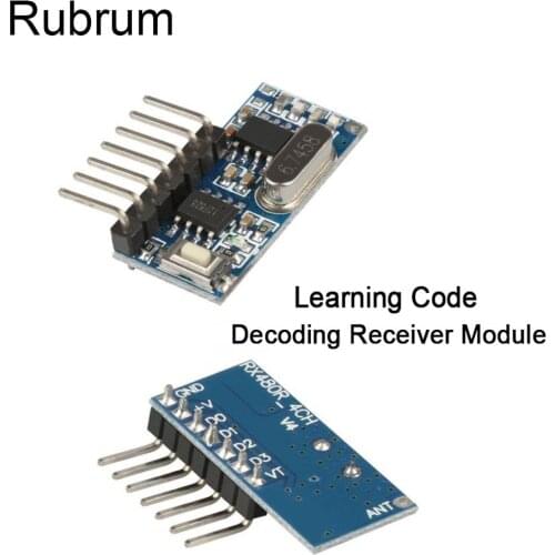 Rubrum 433mhz RF Receiver Learning Code Decoder Module 433 mhz Wireless 4 CH Output For Remote Controls 1527 2262 Encoding