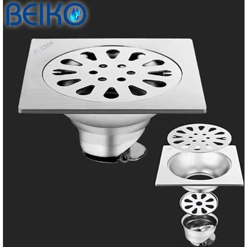 High Quality Stainless Steel Floor Drain Shower Grate Waste Tile Insert Square Floor Waste Grates Bathroom Drains Drain Strainer