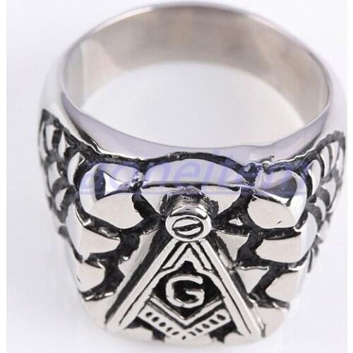 Broken Crack Freemason Rings Hip-hop Personality Retro Ring Novelty Fashion Finger Decoration