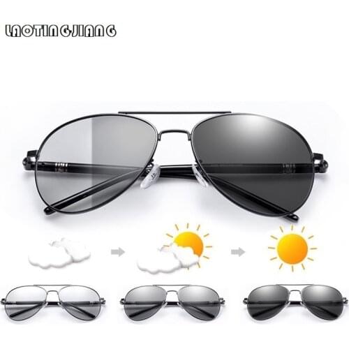 Luxury Photochromic Polarized Sunglasses Men Women Driving Mens Change Color Chameleon Sun Glasses Shades For Man Day And Night