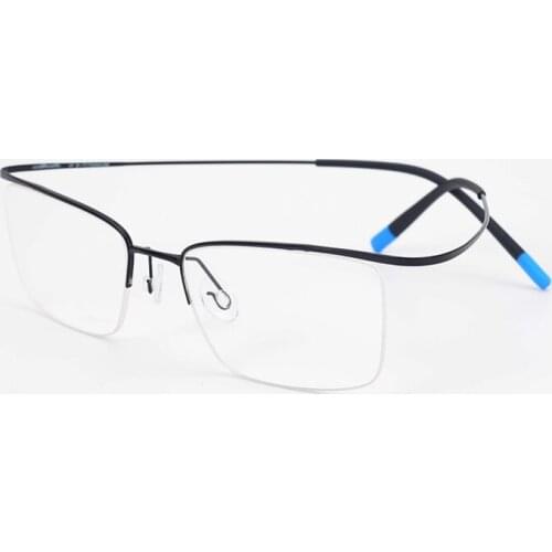 Titanium Glasses Frame Men 2020 Vintage Half Rim Optical Clear Eye Glasses Myopia Prescription Eyeglasses Frames Eyewear Oculos