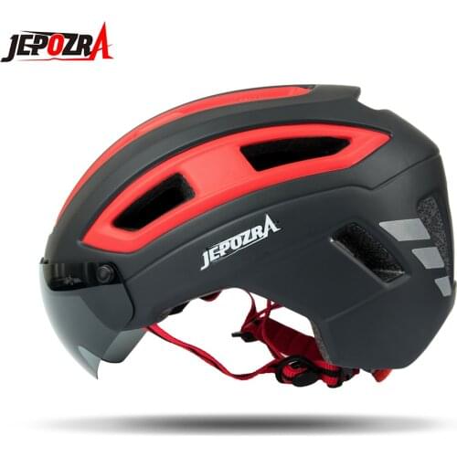 JEPOZRA Bike Helmet for Men Women Detachable Magnetic Goggle Visor Bicycle Helmet with Road Mountain Cycling Helmet