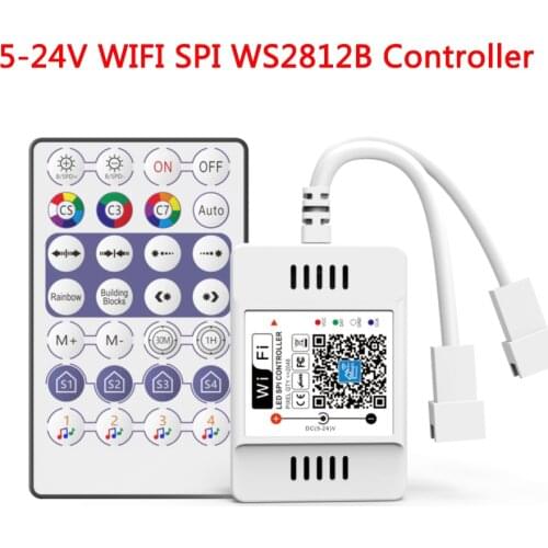 WS2811 WS2812B Led Strip Light Controller WIFI SPI Sound 28Keys RF LED Controller For 5050 WS2811 WS2812B Pixel Led Strip 5-24V
