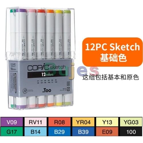 Japan Copic Sketch 2 Double Head Soft Art Markers,Handing Drawing Comic Markers,Skin Portrait Gray Sketch Drawing Art Markers