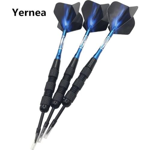 Yernea New High-quality 3Pcs Steel Tip Darts 20g Indoor Sports Entertainment Dart Blue Aluminium Alloy Darts Shafts Flight