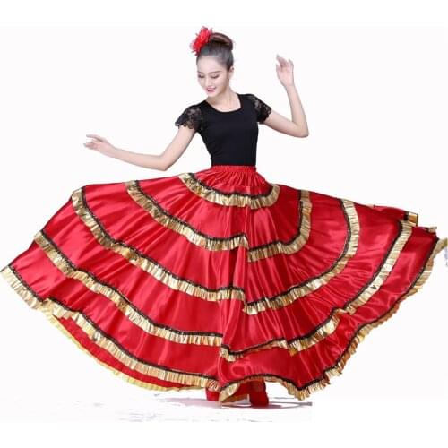 Flamenco Dance Skirt Belly Dancing Skirt Spanish Flamenco Costume Maxi Dresses