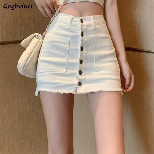 Skirts Women Summer Mini Solid Simple White Empire Fashion Korean Style All-match Ladies Comfortable Leisure Casual Elegant New