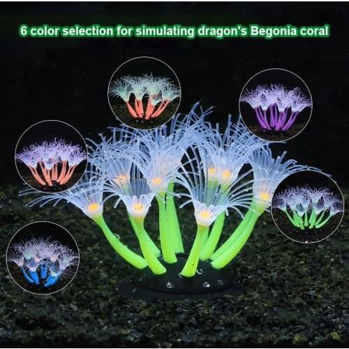 1pc Fish Tank Longxu Begonia Coral Fish Tank Landscaping Rockery Shell Simulation Fake Water Plants Aquarium Accessoires
