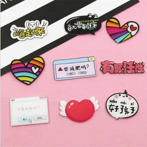 1 PCS Female jewelry accessory Icons on The Backpack Acrylic Badges Pin Brooch Badges for Clothing Kawaii Badge