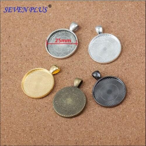 Good Quality 10 Pieces/Lot 37mm*28mm Diy Jewelry Making Round collet Necklace Charms 5 Colors For Choice