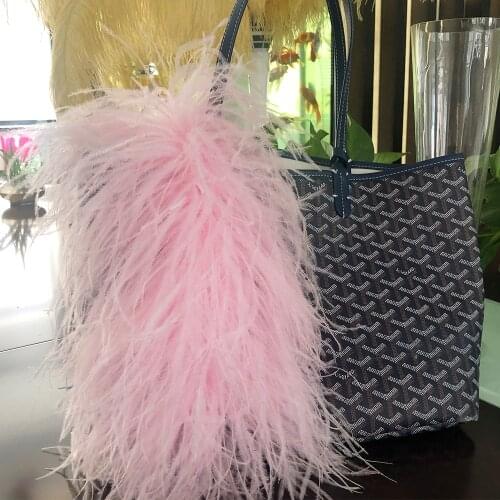 10 Ply Fluffy Ostrich Feather Boa Scarf 50cm Long Natural Marabou feather Ribbon shawl Wedding dress skirt Diy Bags Accessory