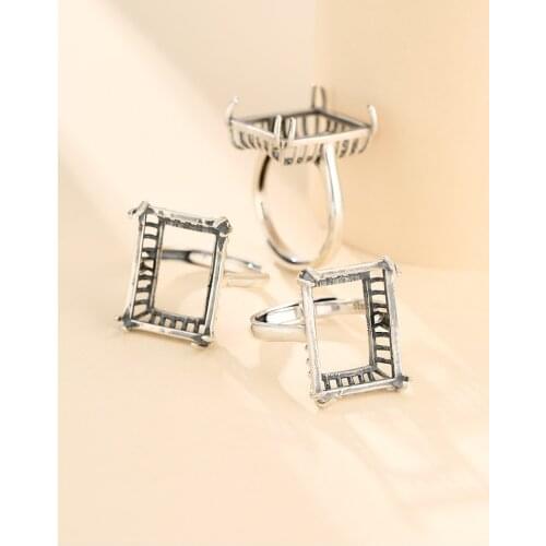 15*20mm 925 STERLING SILVER men Semi Mount Bases Blanks base blank Pad ring Setting jewelry findings diy A5795