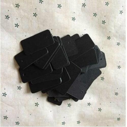 2*4cm Mini Size Black Blank Kraft Paper Hang Tag Clothing Decoration Accessories Small Tags 1000pcs/lot