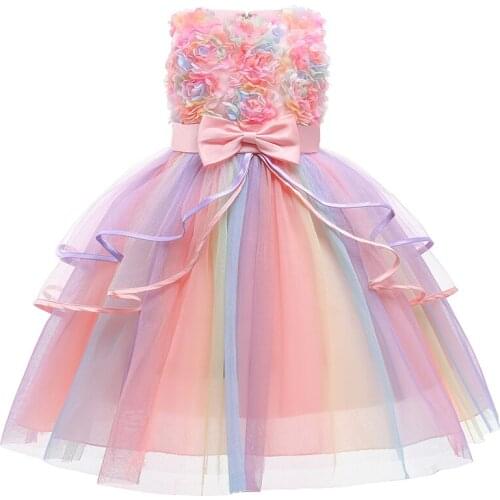 2021 Fashion New Girl Dress Elegan Princess Dress Kids Formal Dresses For Girls Costume Party Wedding Dress Party 1-10 Age