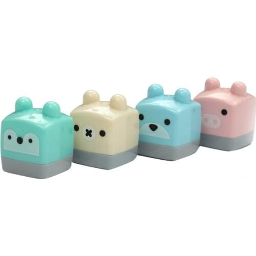 4pcs/lot cute animal pattern standard pencil sharpener for school kid office supply quality kawaii mini stationery korean gift