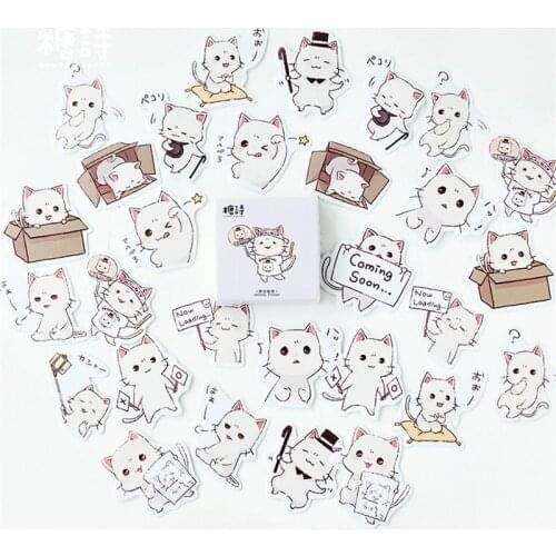 45pcs/box of cute selfie cat decoration stickers for scrapbooking DIY diary photo album labeling stationery