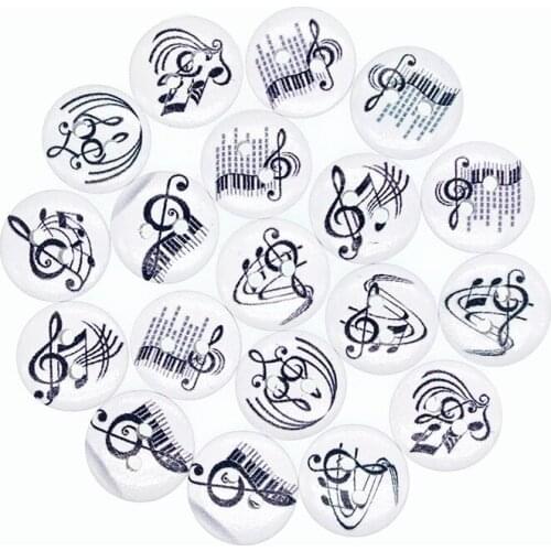 200PCs Wholesale Natural Wooden Buttons Round Musical Instruments Design Scrapbooking Sewing Accessories DIY Craft 15mm Dia