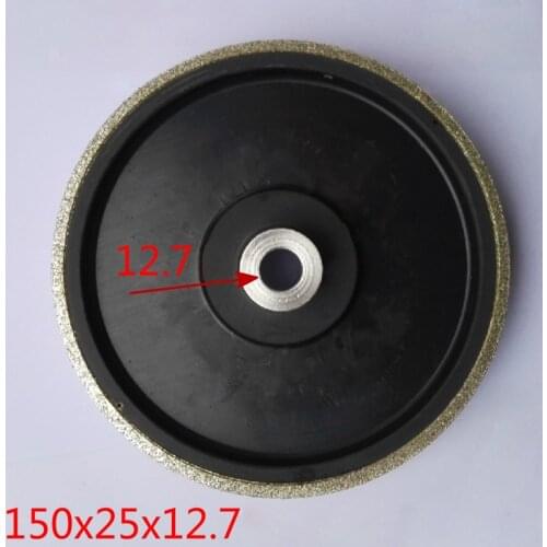 6” Dia Diamond Lapidary Jewelry Grinding Wheel with Aluminum Sleeve 12.7 20mm for Sharpening High Speed Steel Woodturning Tools