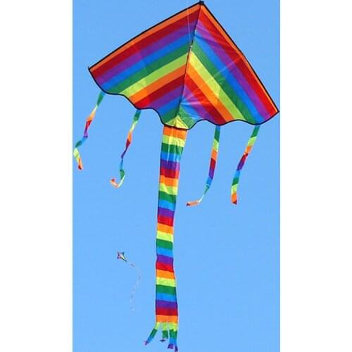 Free shipping high quality large rainbow kite 10pcs/lot kids kite line outdoor flying toy craft dragon kite windsock cometa fish