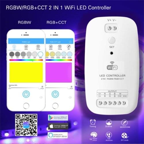 Free Shipping high quality RGBW/RGBCCT Color LED Lamps WIFI controller , 2 functions adjustment in one controller
