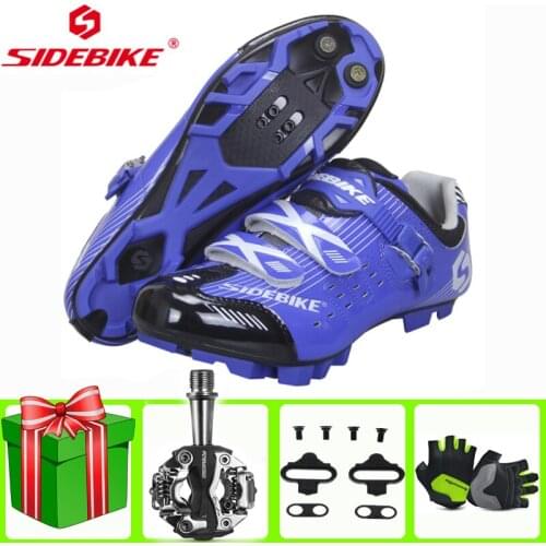 Sidebike Professional MTB Cycling Shoes Outdoor Athletic Racing Bike Shoes self-locking Bicycle Shoes SPD Cleated Pedals Sneaker