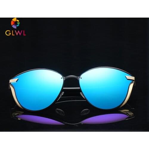 Brand Sun Glasses With Case For Women Polarized Sunglasses 2021 Driving Shade Ladies Vintage Cat Eye Golden Frame Eyeglasses New