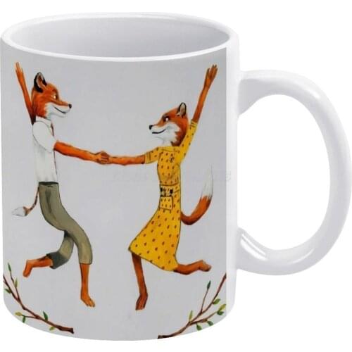 Dancing Fox White Mug Custom Printed Funny Tea Cup Gift Personalised Coffee Mug Fantastic Mr Fox Mr Fox Fantastic Fox George Clo