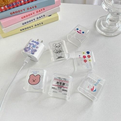 Fast Charge Protective Cover for Apple Charger 18w 20w Charging Adapter Silicone Case Transparent Soft for iPhone Power Charge