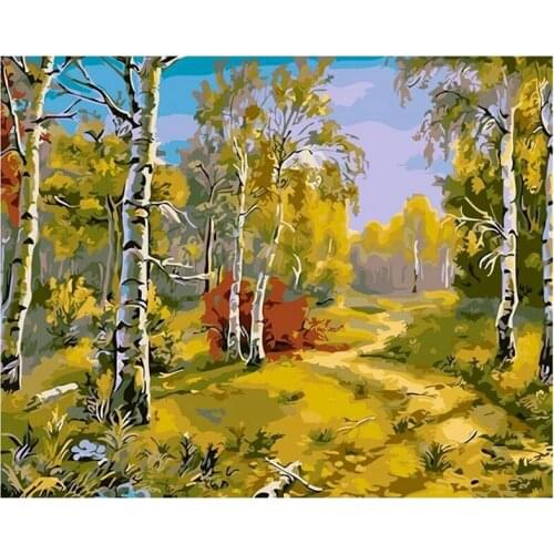 Digital Oil Painting 40X50cm Diy Trees Painting By Number Home Decoration Art Painting