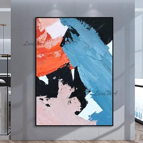 Decoration Abstract Painting With Rich Colors Modern Hand Painted Canvas Painting Wall Art Frameless Picture For Living Room