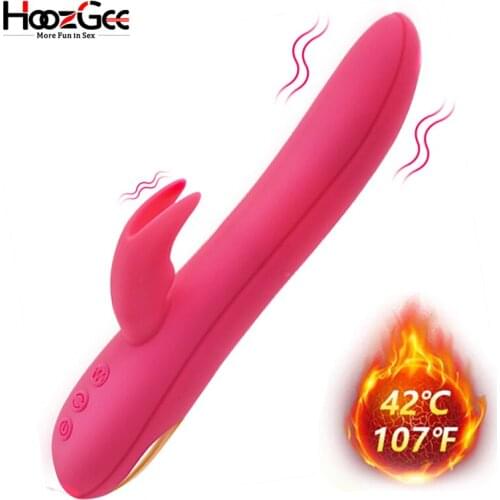 Heating Dildo Rabbit Vibrator for Women G Spot Clitoris Stimulator Vagina Massager 12 Modes Dual Vibration Sex Toys for Adult
