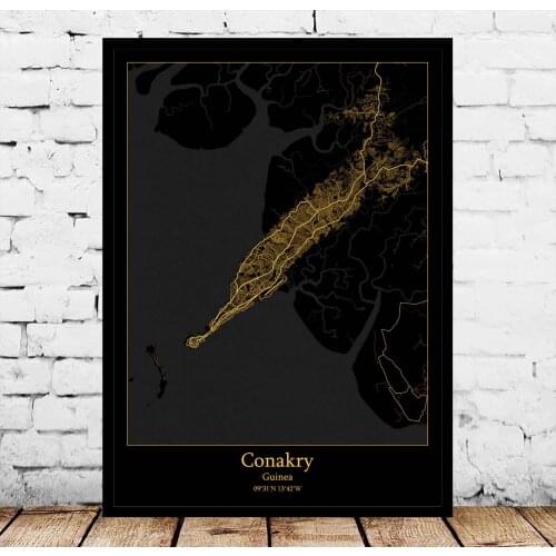 Conakry Guinea Map Poster